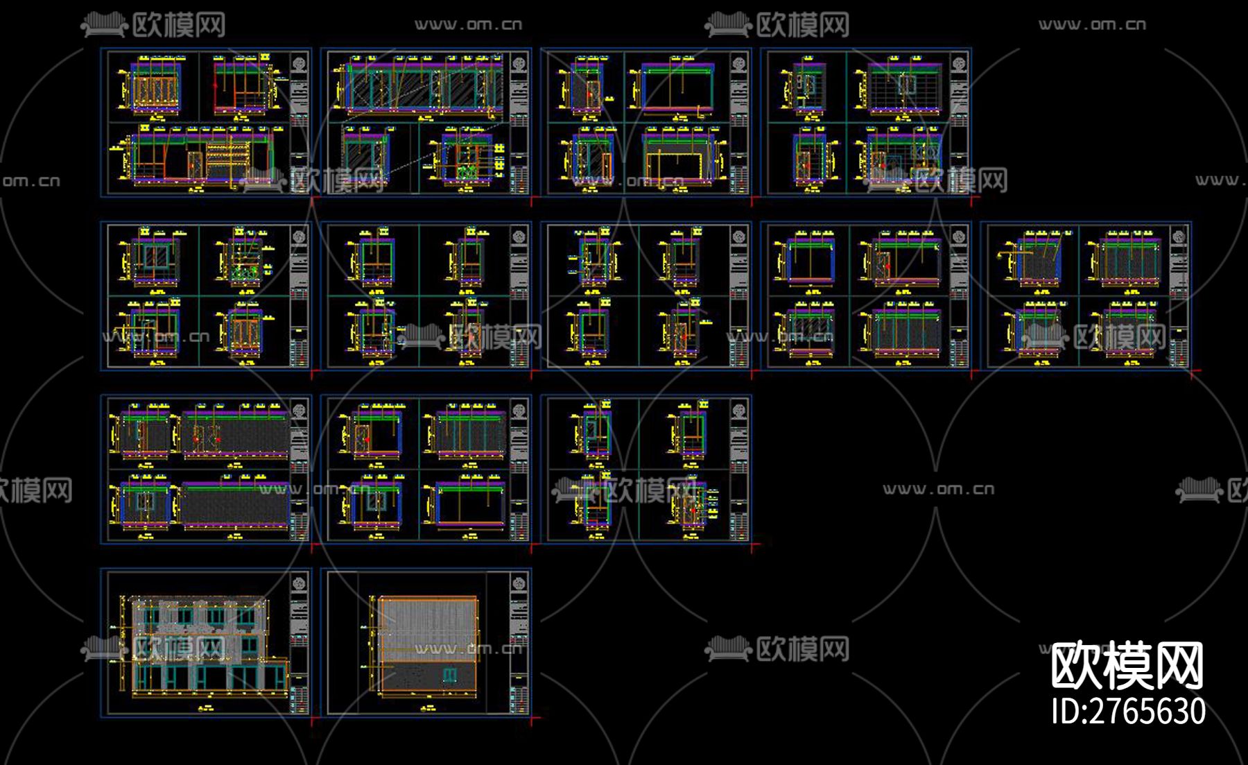 成都500平方茶楼CAD施工图
