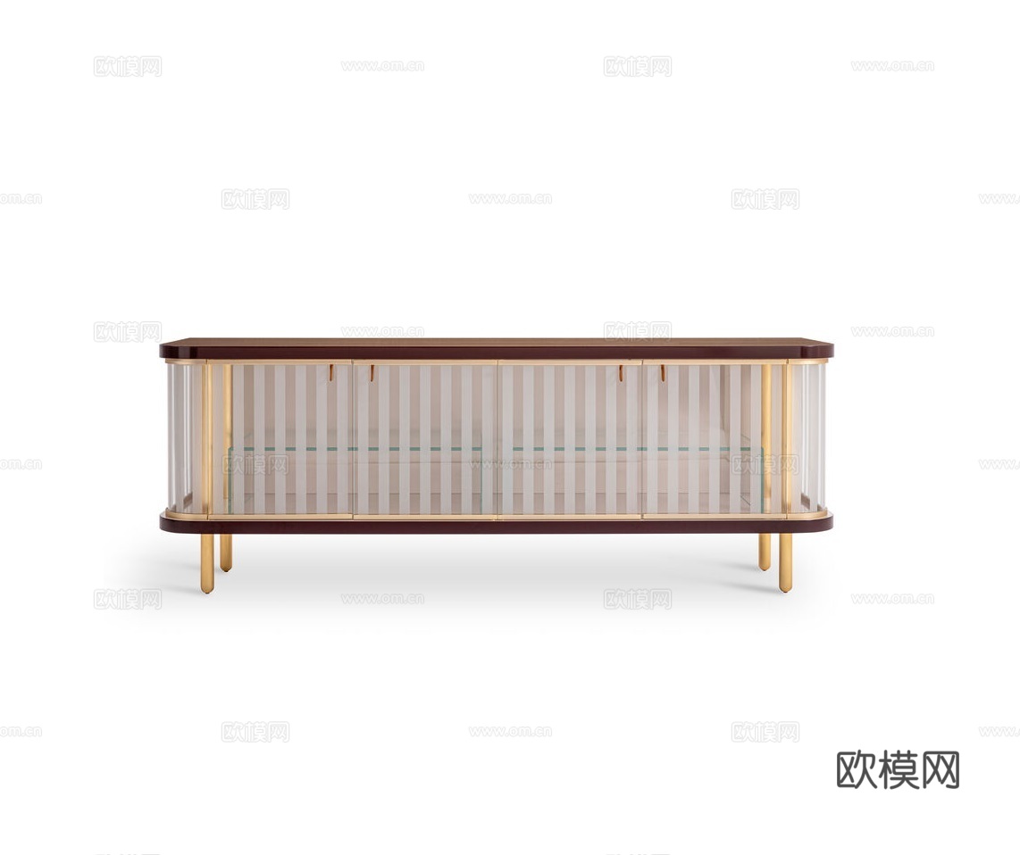 FENDI 轻奢电视柜3d模型下载（渲染图1）