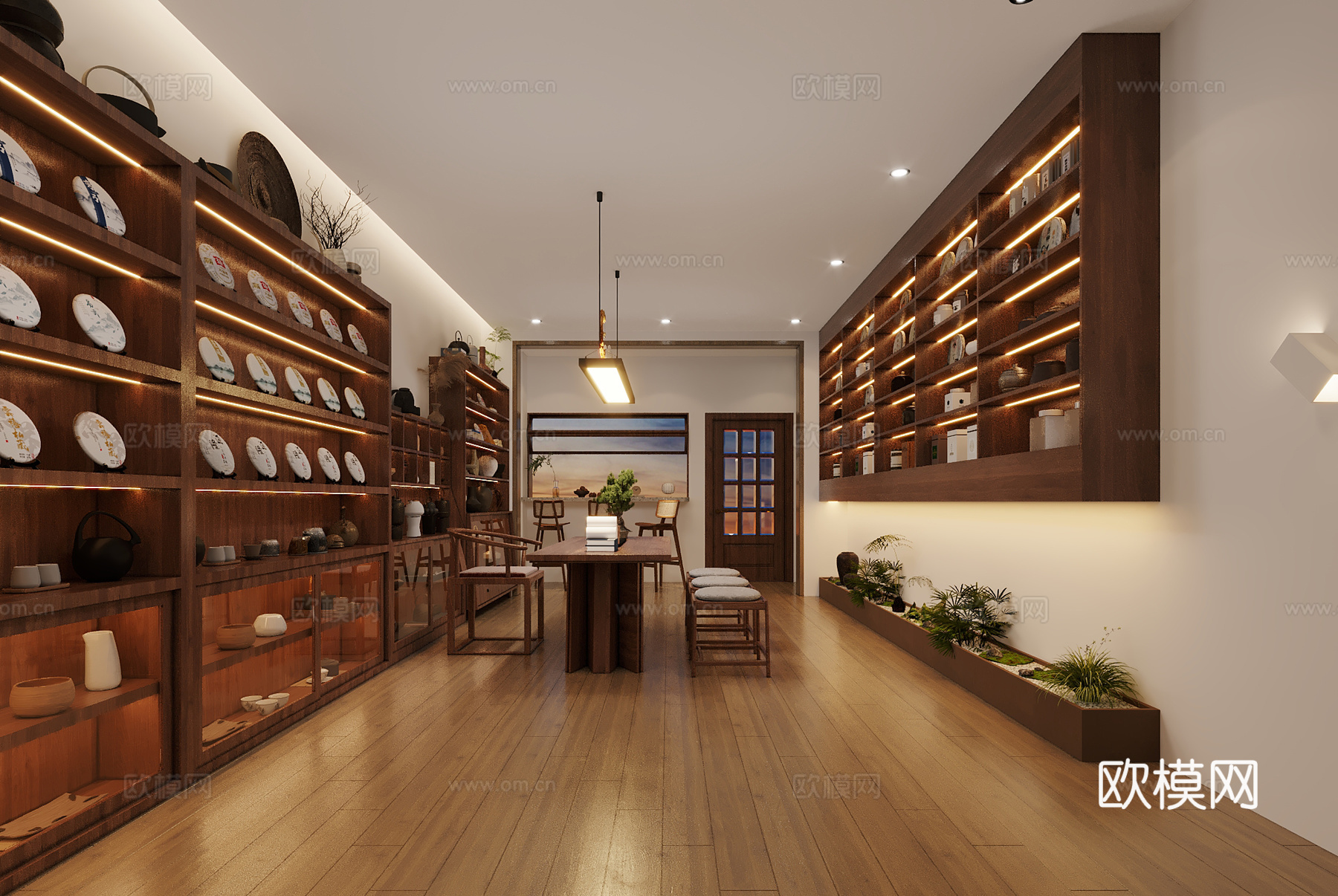 新中式陶瓷店茶具店3d模型