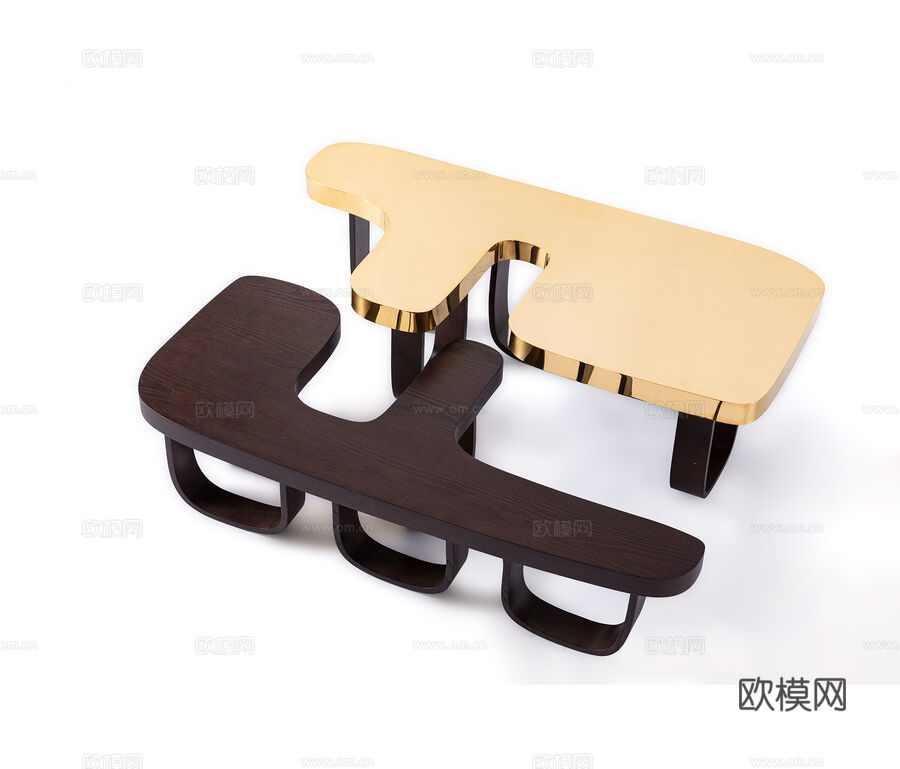 FENDI 轻奢茶几3d模型下载（渲染图1）