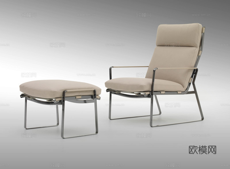 FENDI 意式扶手椅 脚踏3d模型下载（渲染图4）