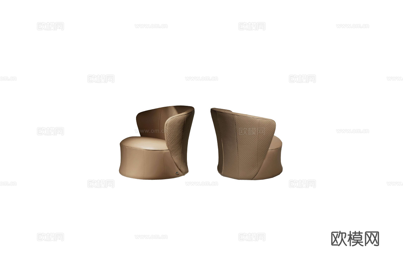 FENDI 简欧单人沙发3d模型下载（渲染图1）