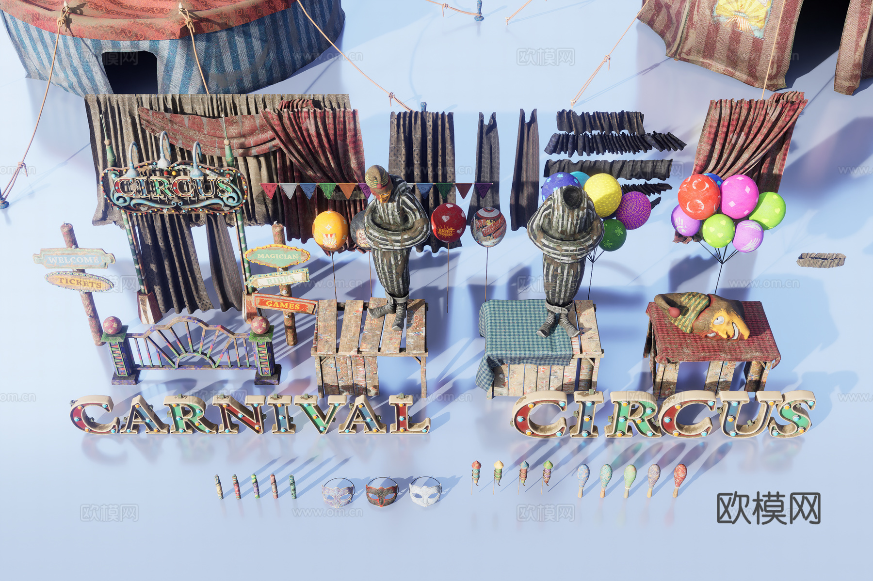 废弃的马戏团道具3d模型下载（渲染图2）