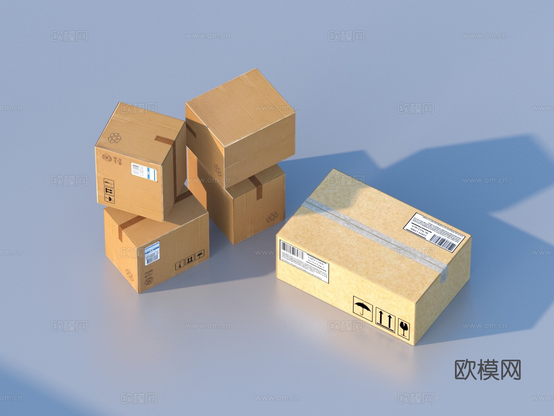 纸箱子 箱子 纸箱3d模型