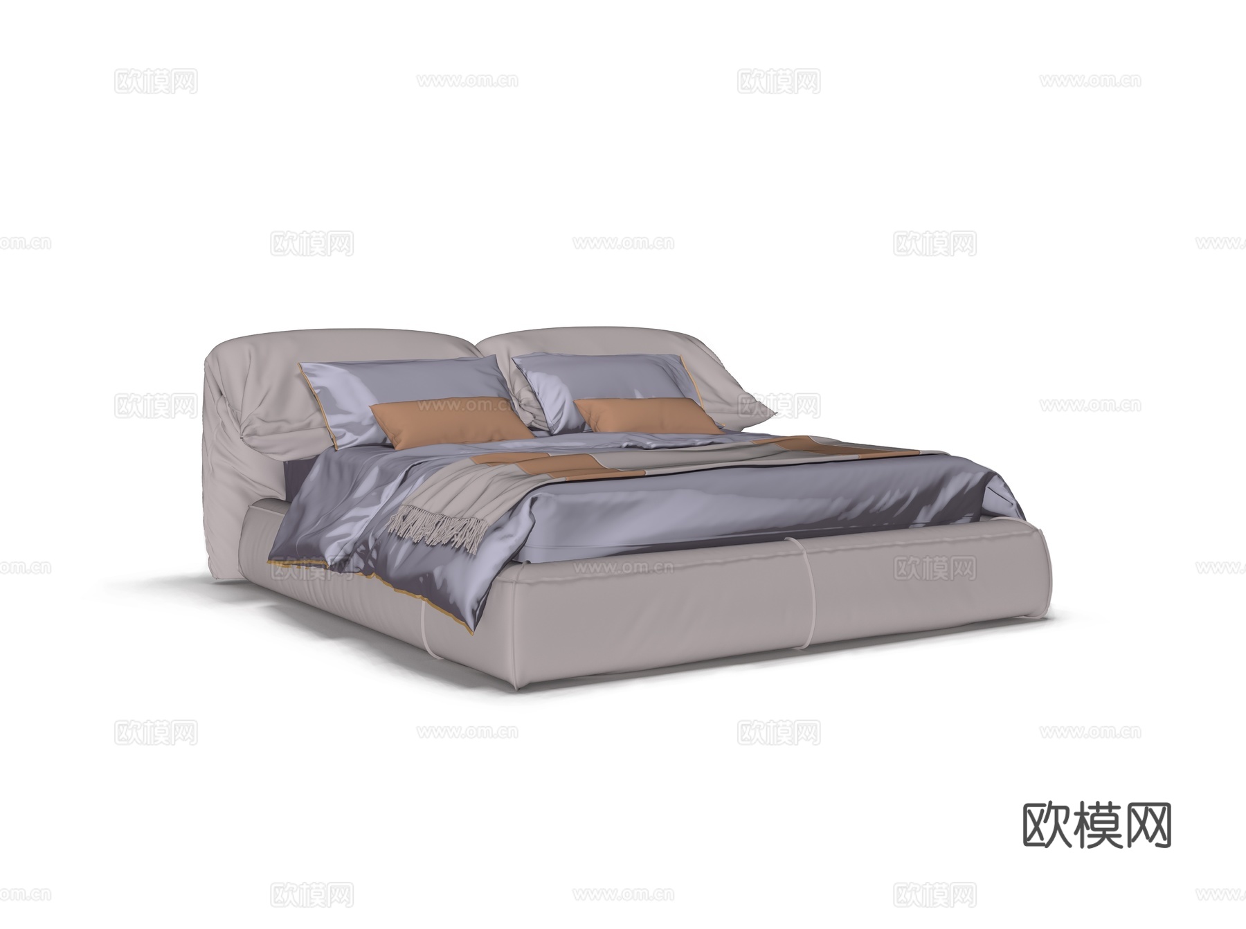 baxter 意式双人床3d模型下载