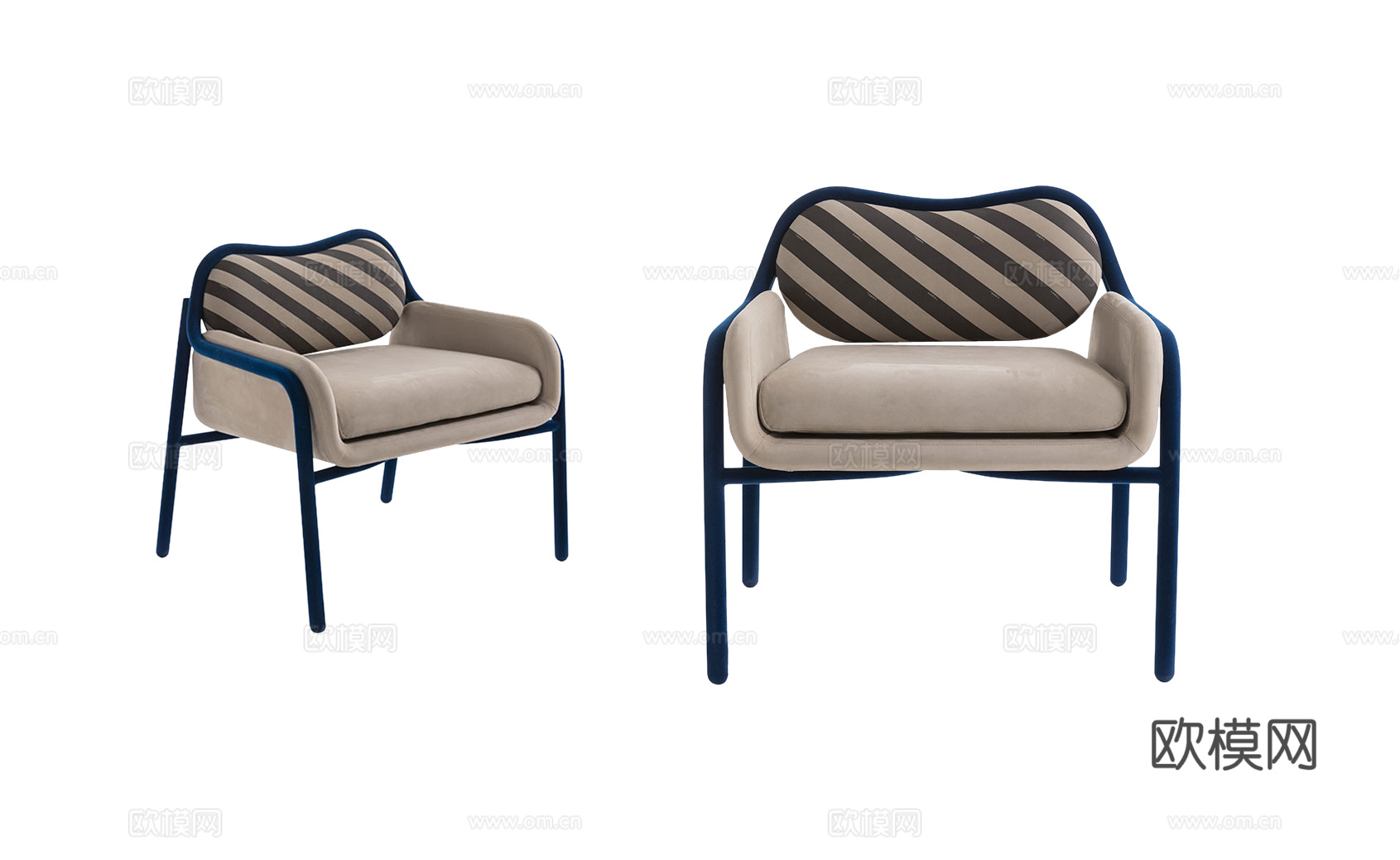 FENDI 意式休闲椅3d模型下载（渲染图2）