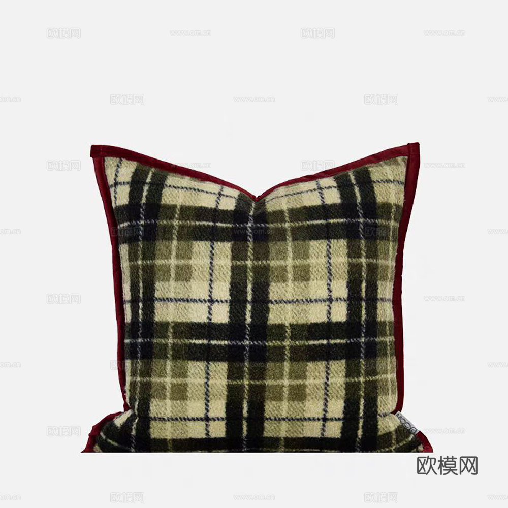 现代抱枕 枕头 格纹抱枕