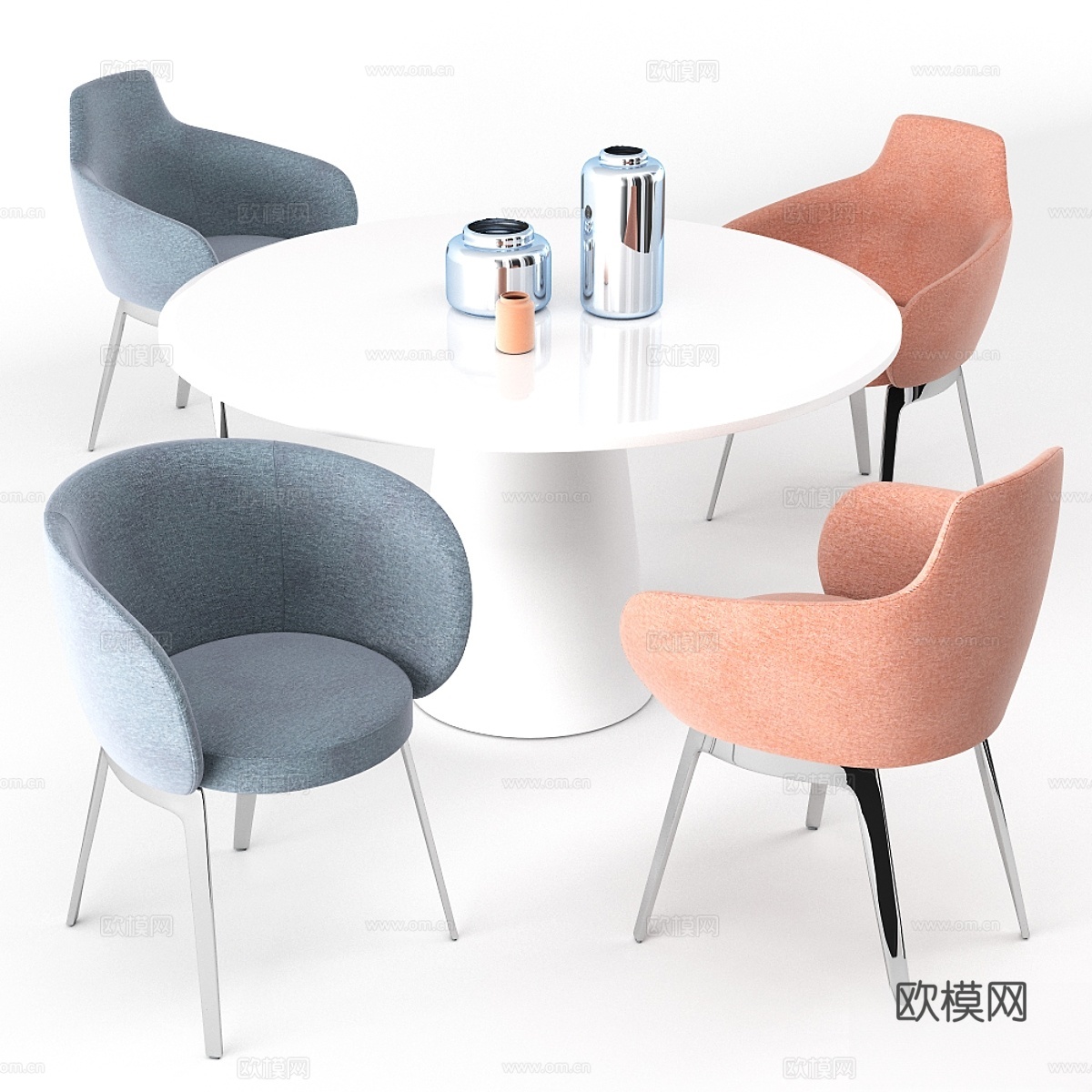 ROC 椅子，锥形桌子3d模型