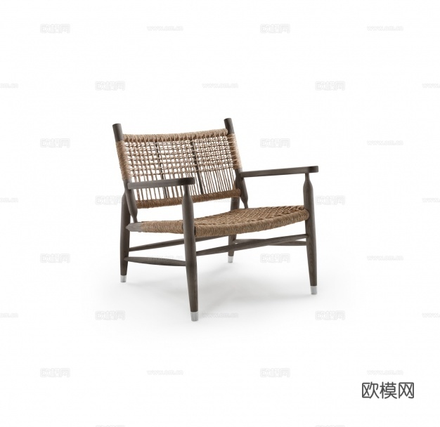 flexform 原木风休闲椅3d模型下载（渲染图1）