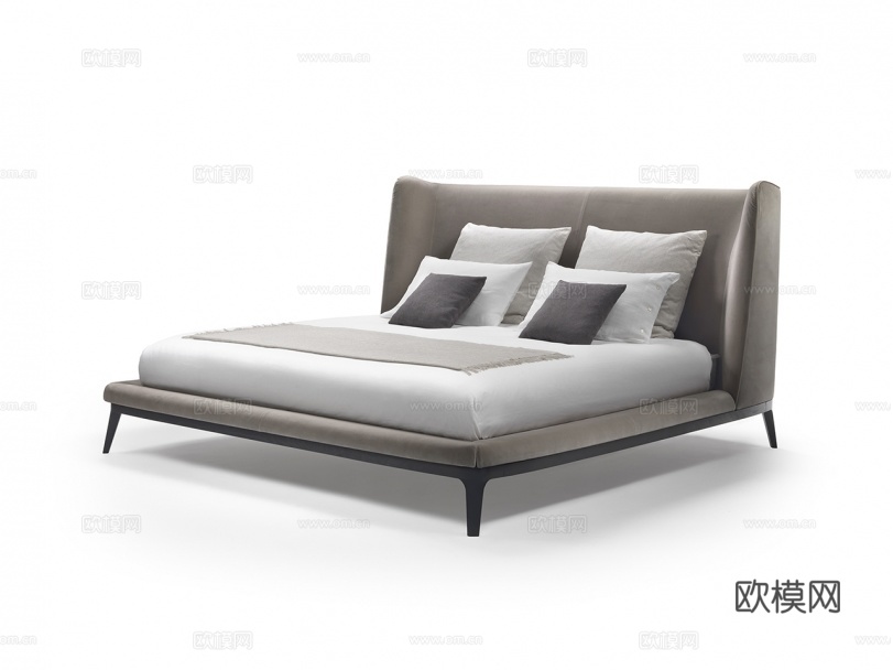 flexform 意式双人床3d模型下载（渲染图1）