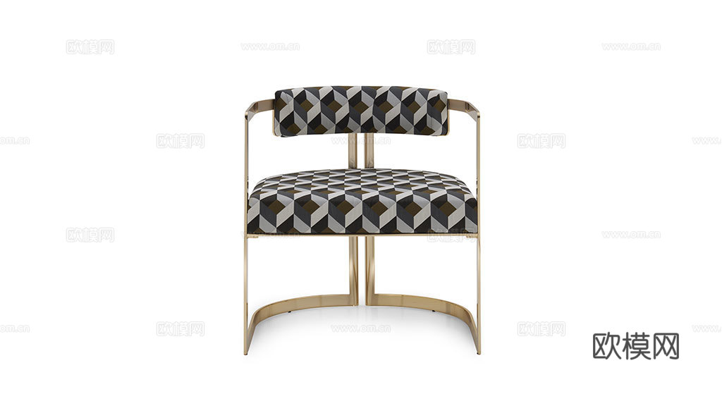 FENDI 轻奢餐椅3d模型下载（渲染图3）