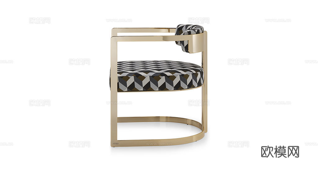 FENDI 轻奢餐椅3d模型下载（渲染图8）