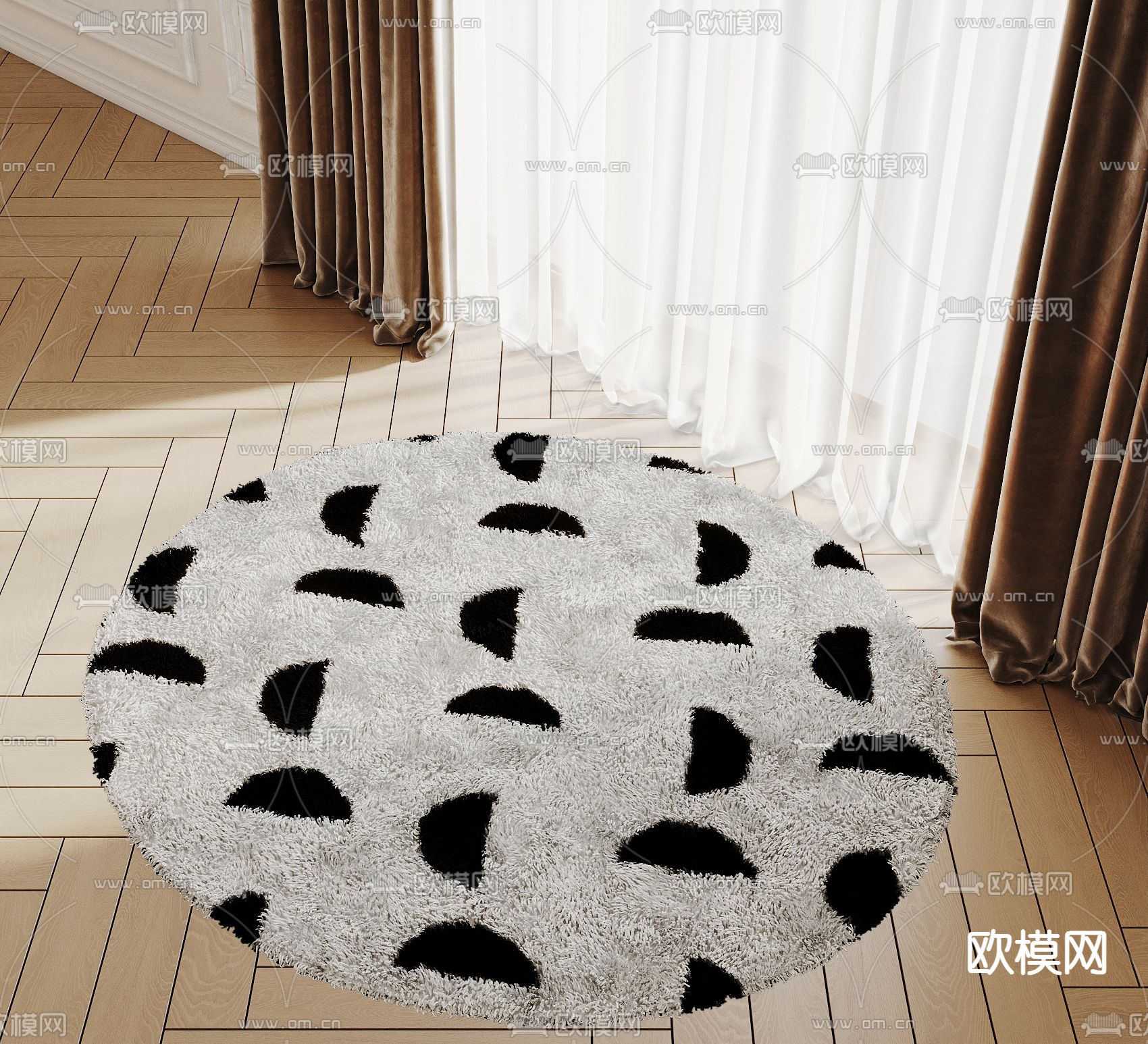 圆地毯3d模型下载