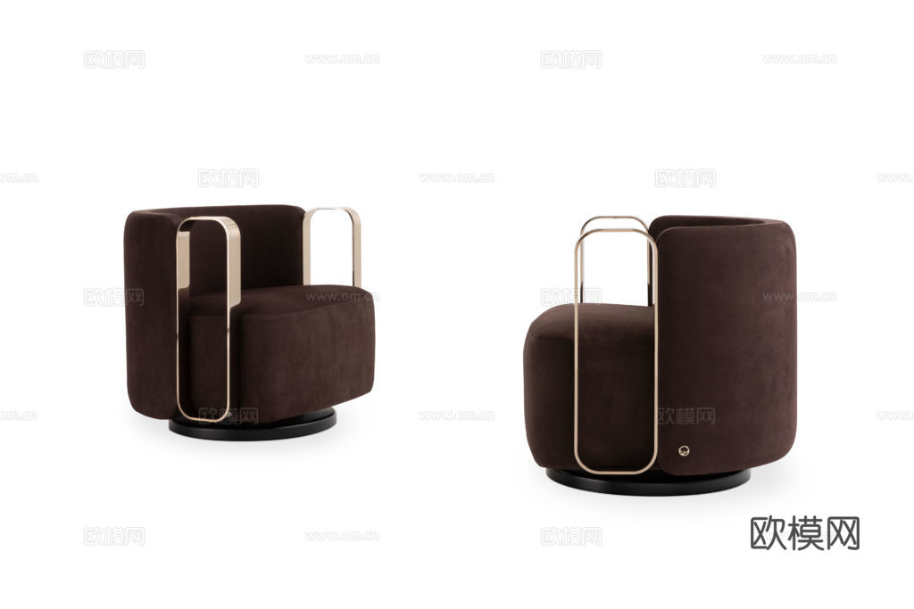 FENDI 意式单人沙发3d模型下载（渲染图1）