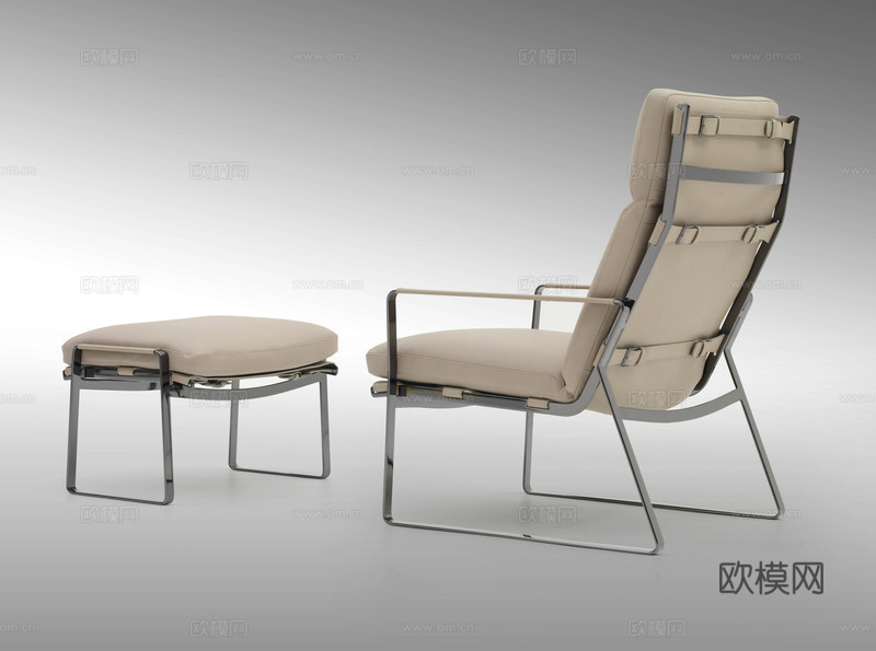 FENDI 意式扶手椅 脚踏3d模型下载（渲染图2）