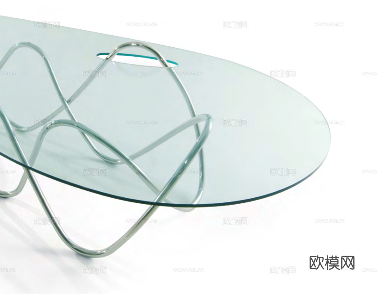edra 玻璃茶几3d模型下载（渲染图2）