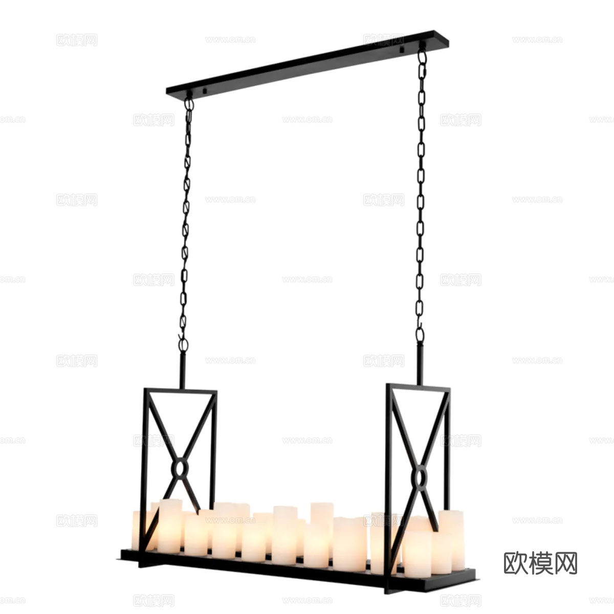 ELCHHOLTZ 中古风烛台吊灯3d模型下载（渲染图6）