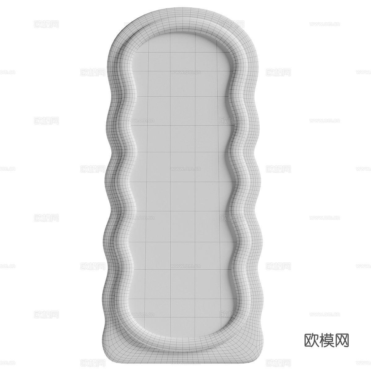 现代侘寂奶油风装饰镜子3d模型下载（渲染图2）