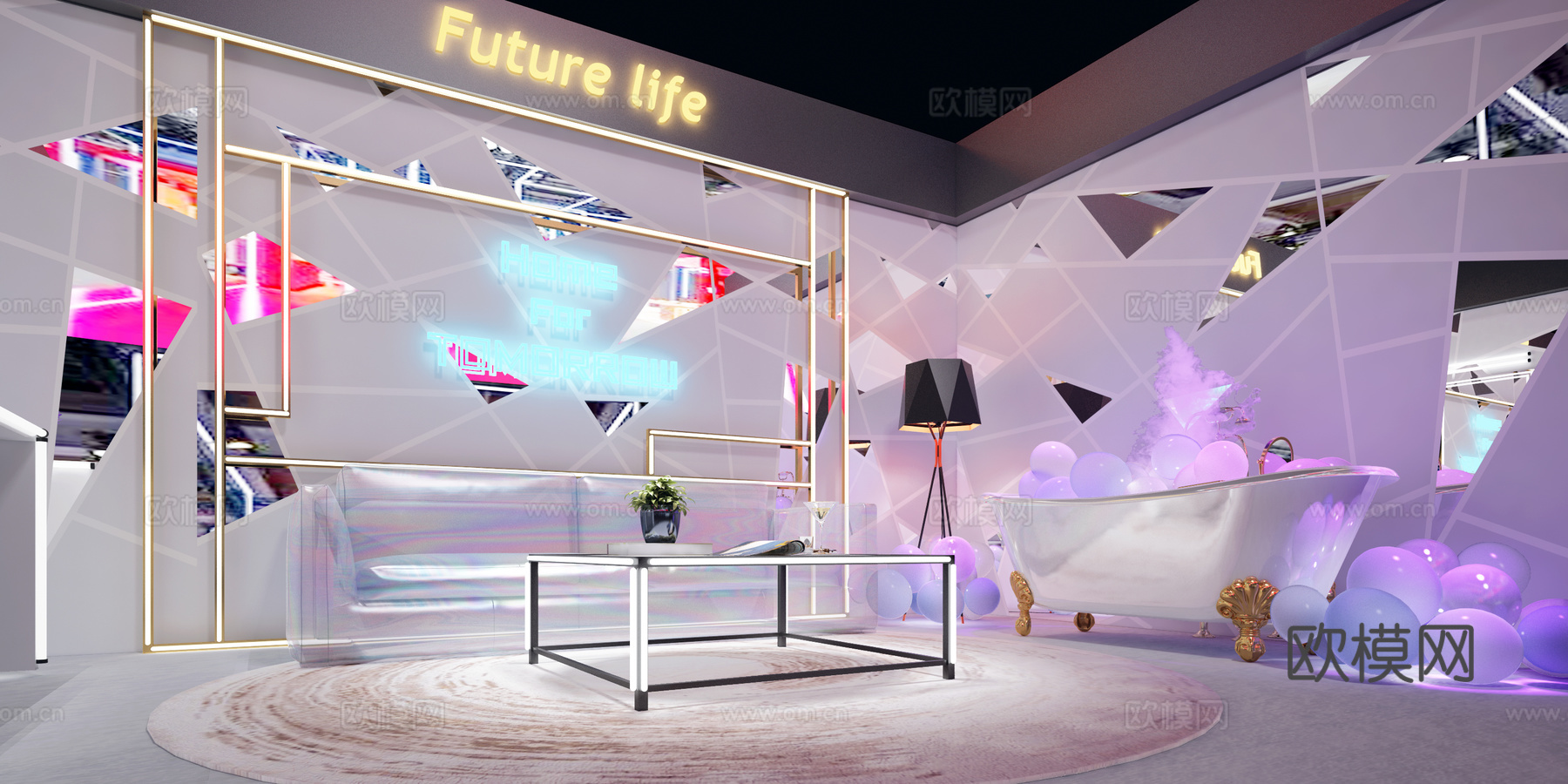 现代展会展厅 创意3d模型