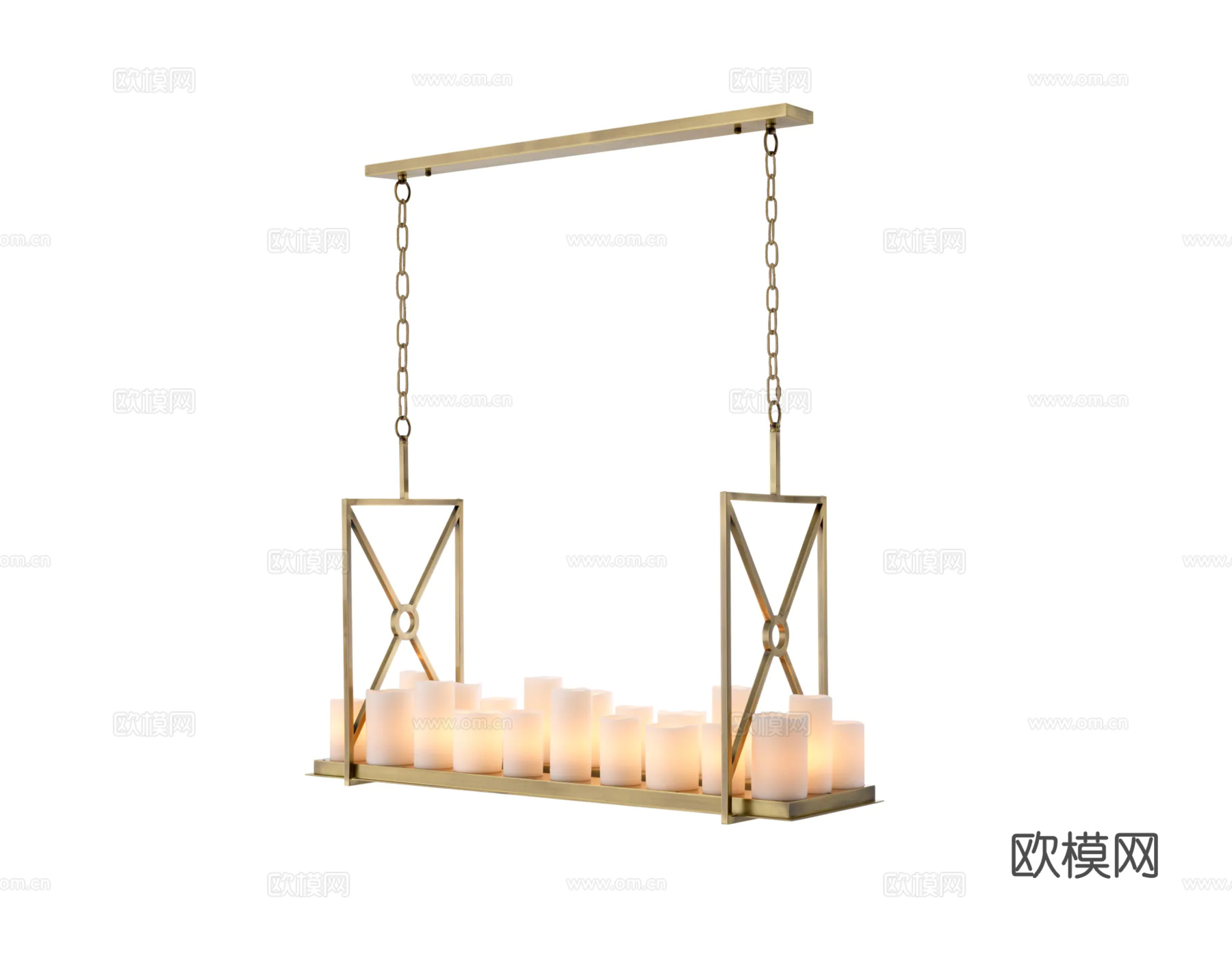 ELCHHOLTZ 中古风烛台吊灯3d模型下载（渲染图1）