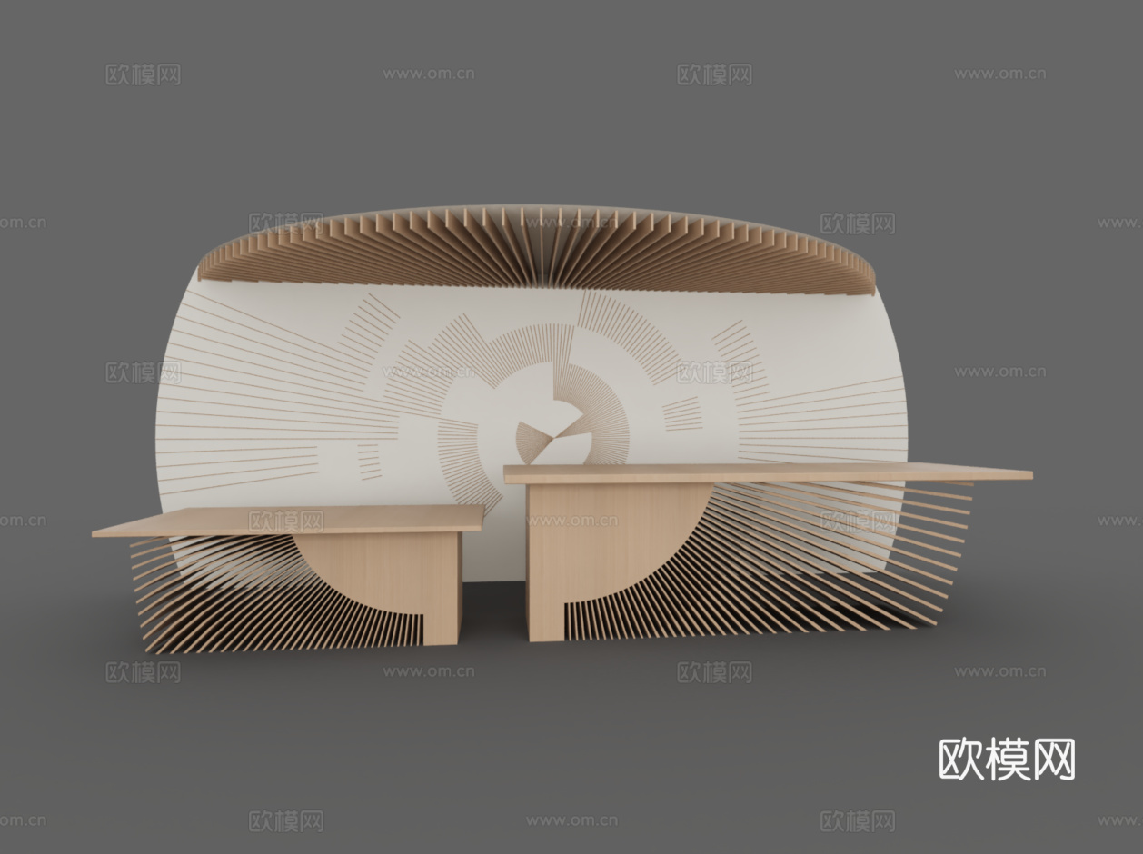 现代风格前台3d模型