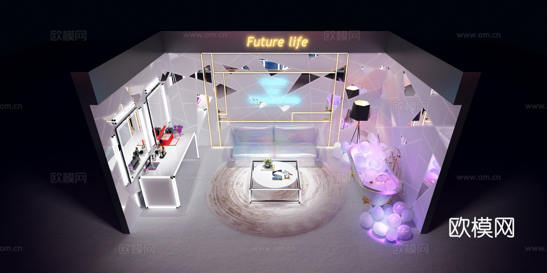 现代展会展厅 创意3d模型