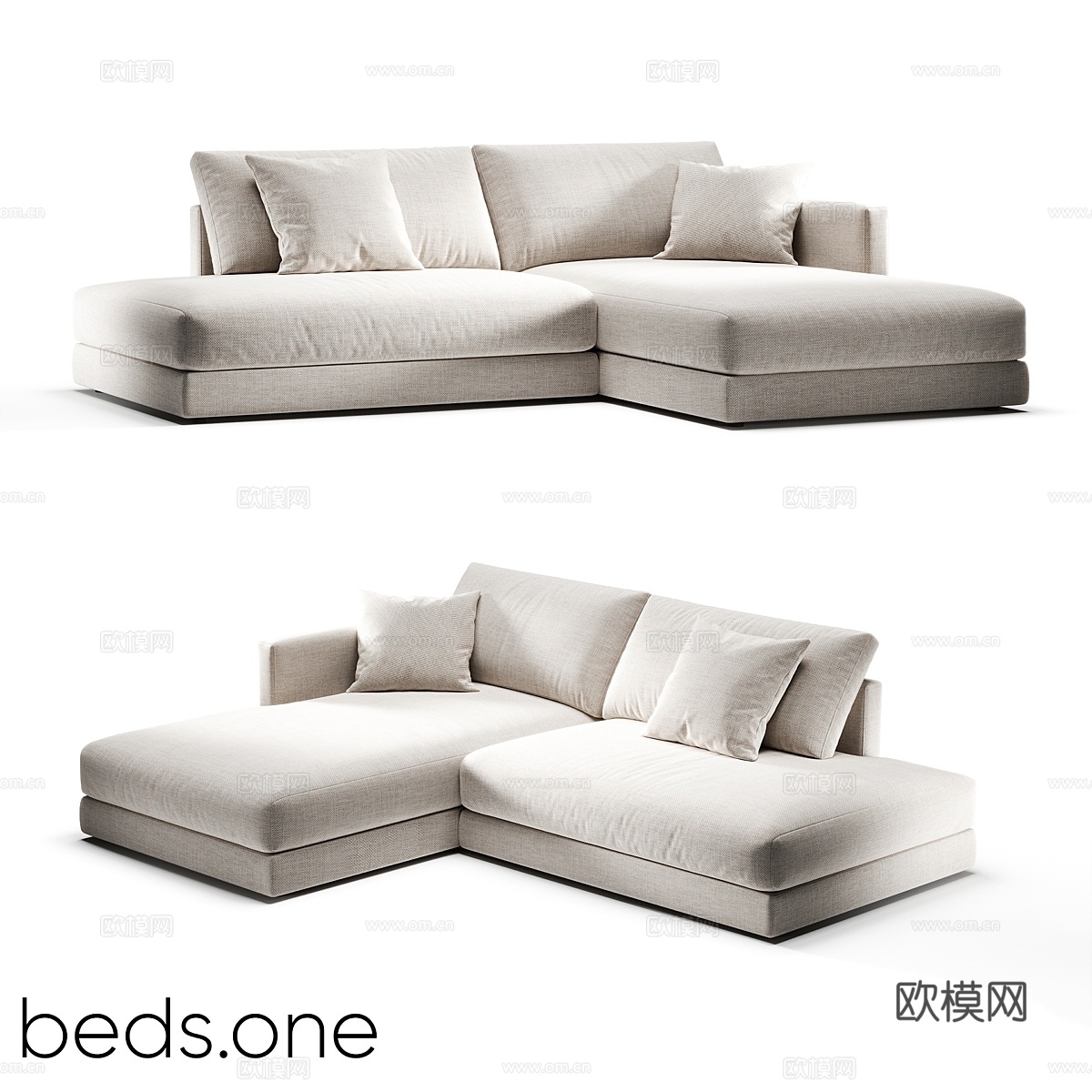 OM beds.one - Roomy 模块化沙发(2)3d模型