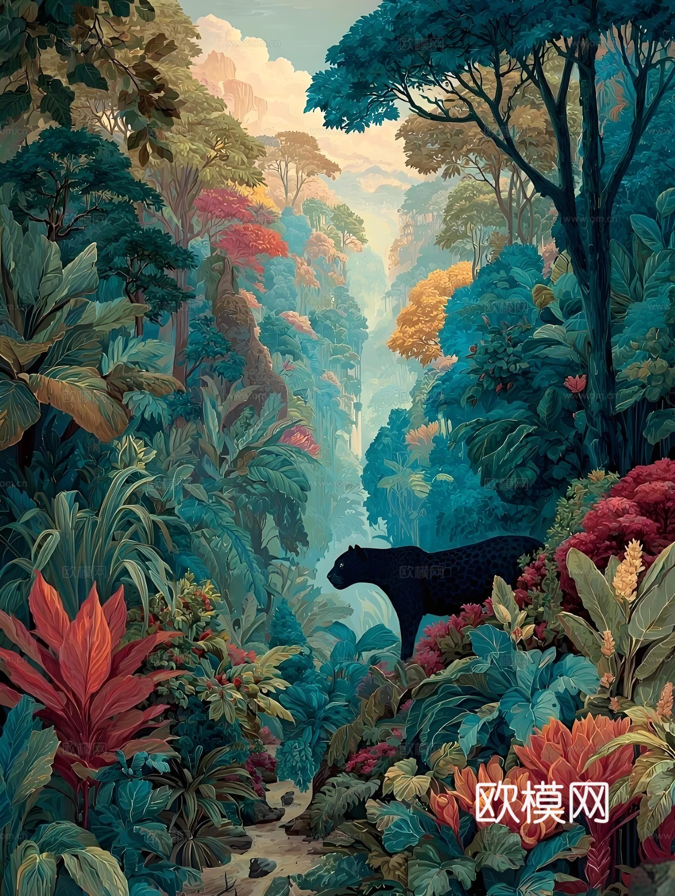 豹子挂画画芯