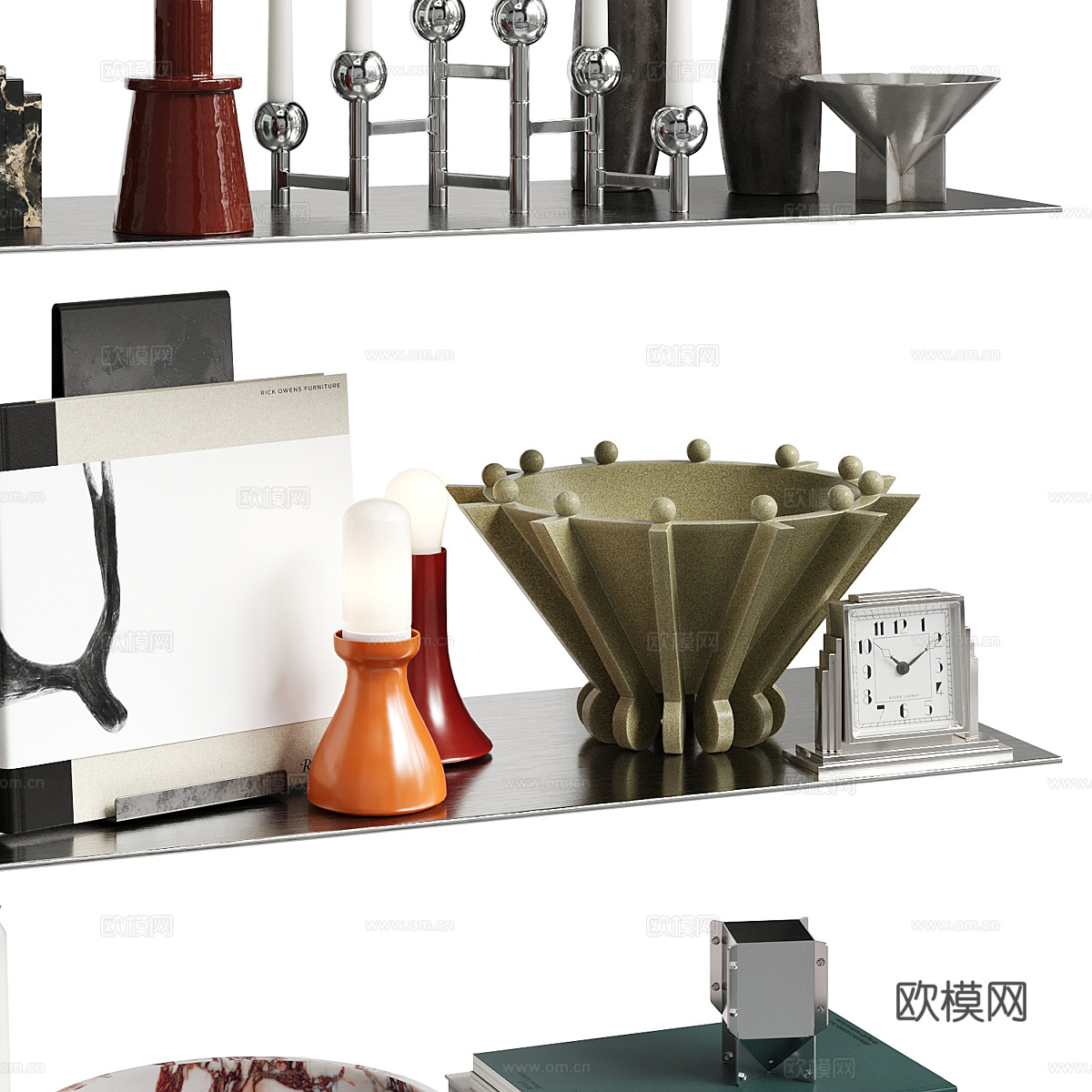 新古典复古饰品摆件组合3d模型