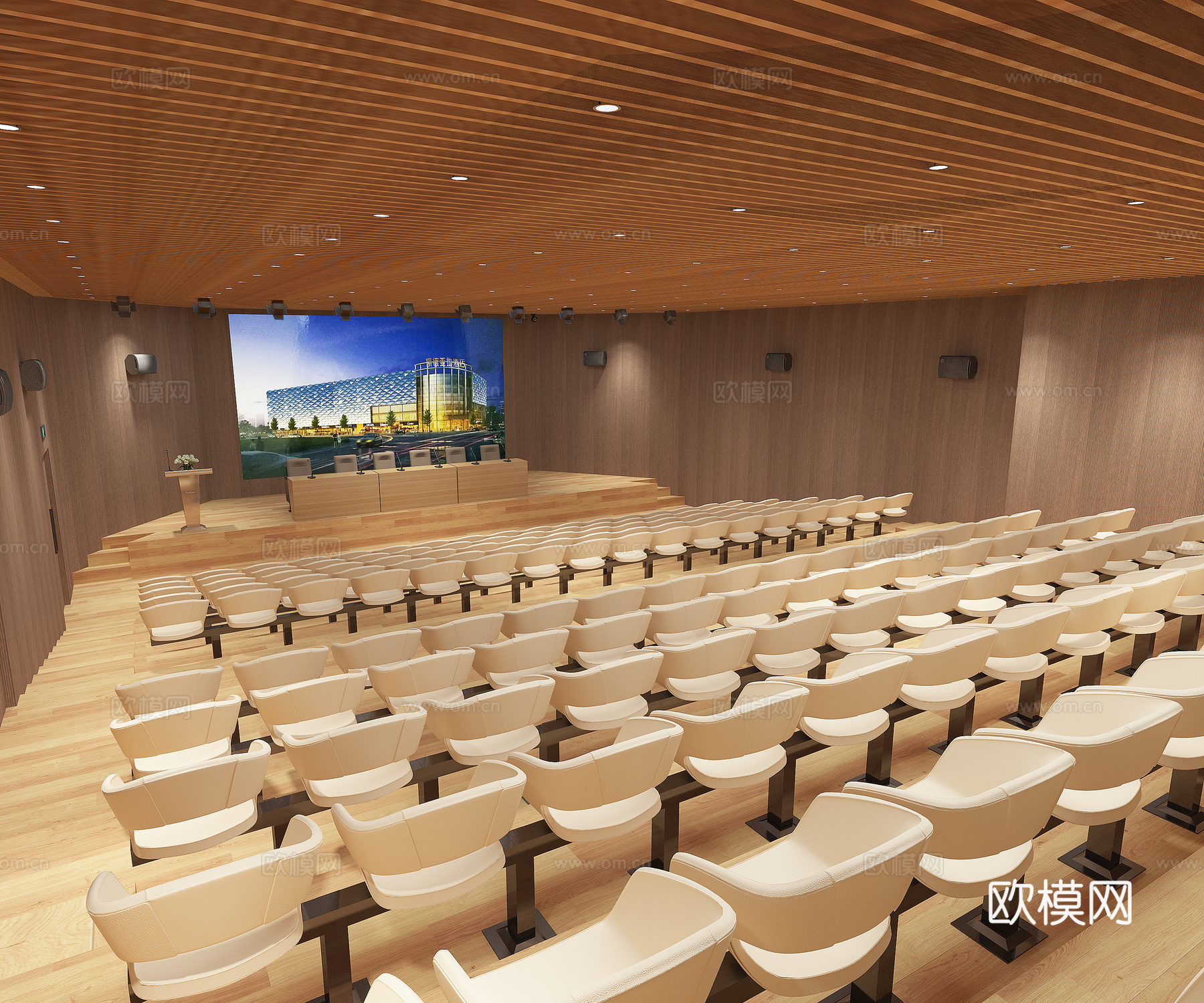 报告厅3d模型下载（渲染图1）