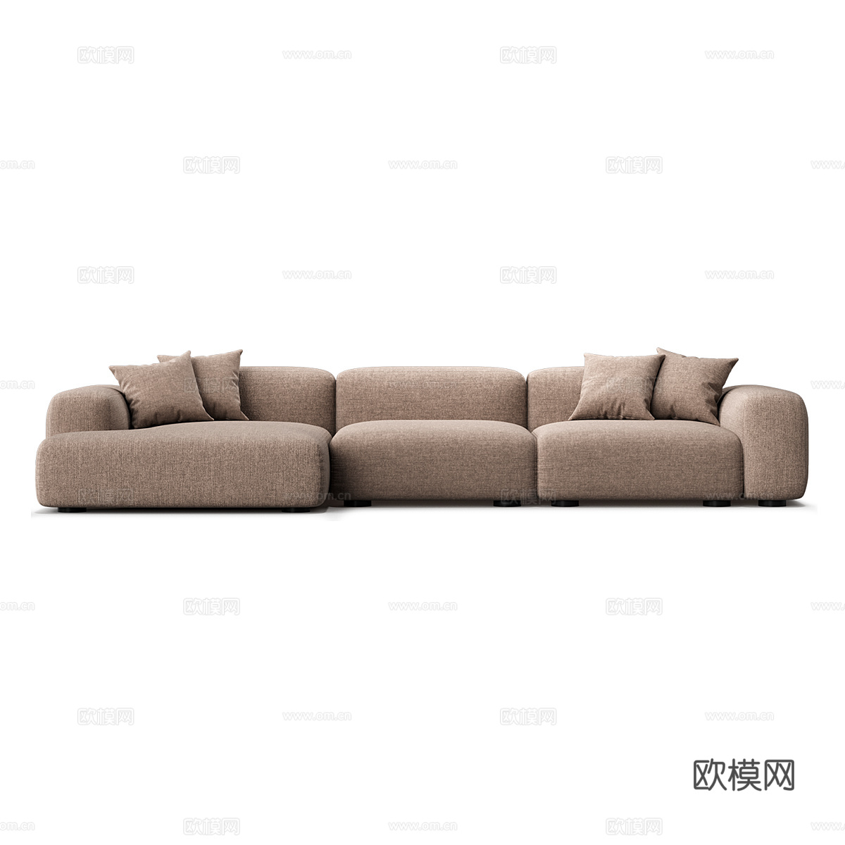 现代简约双人沙发 双人沙发 简约沙发 客厅沙发 抱枕3d模型