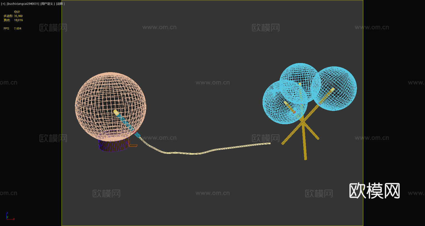 台灯 现代台灯 玻璃台灯 金属台灯 简约台灯3d模型