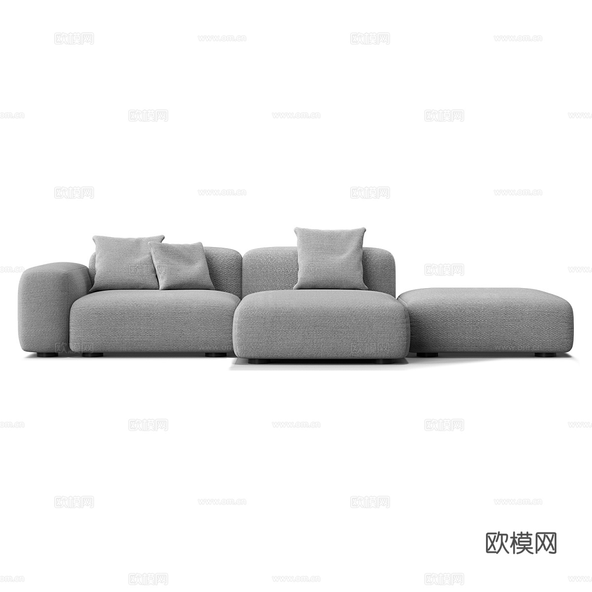 现代简约双人沙发 双人沙发 简约沙发 客厅沙发 休闲沙发 灰3d模型