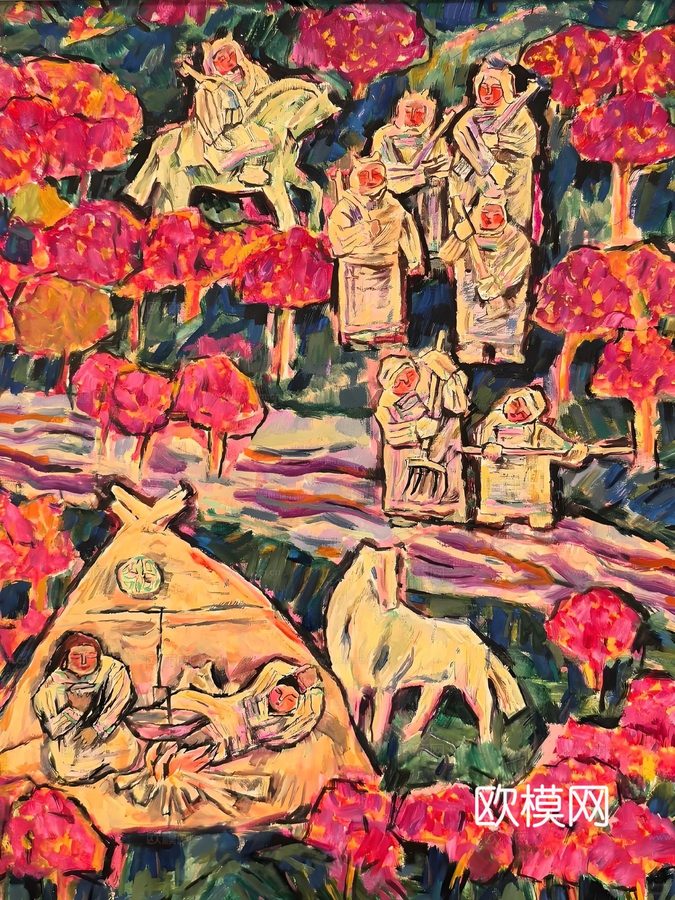 挂画现代艺术画芯