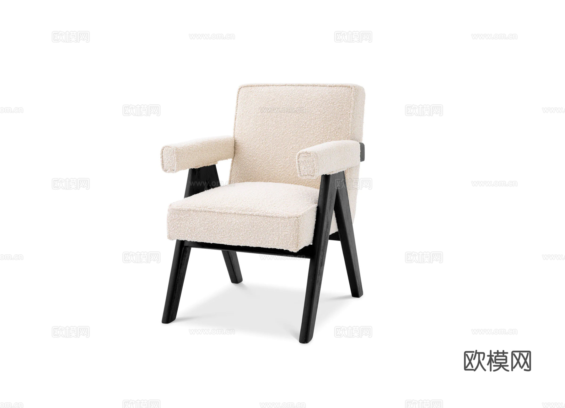 ELCHHOLTZ 意式扶手餐椅3d模型下载（渲染图1）