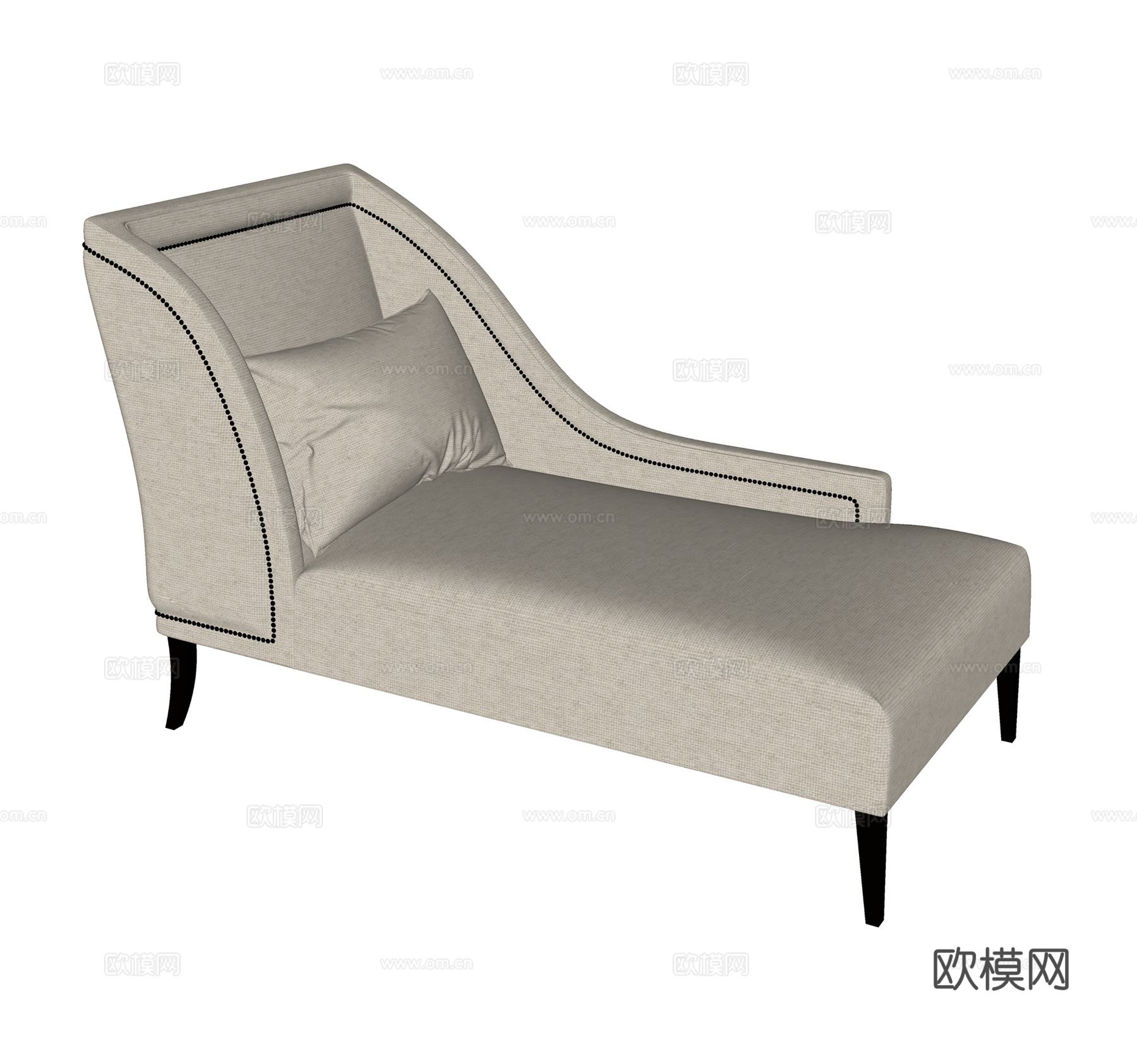 现代贵妃椅 布艺椅  室内躺椅su模型