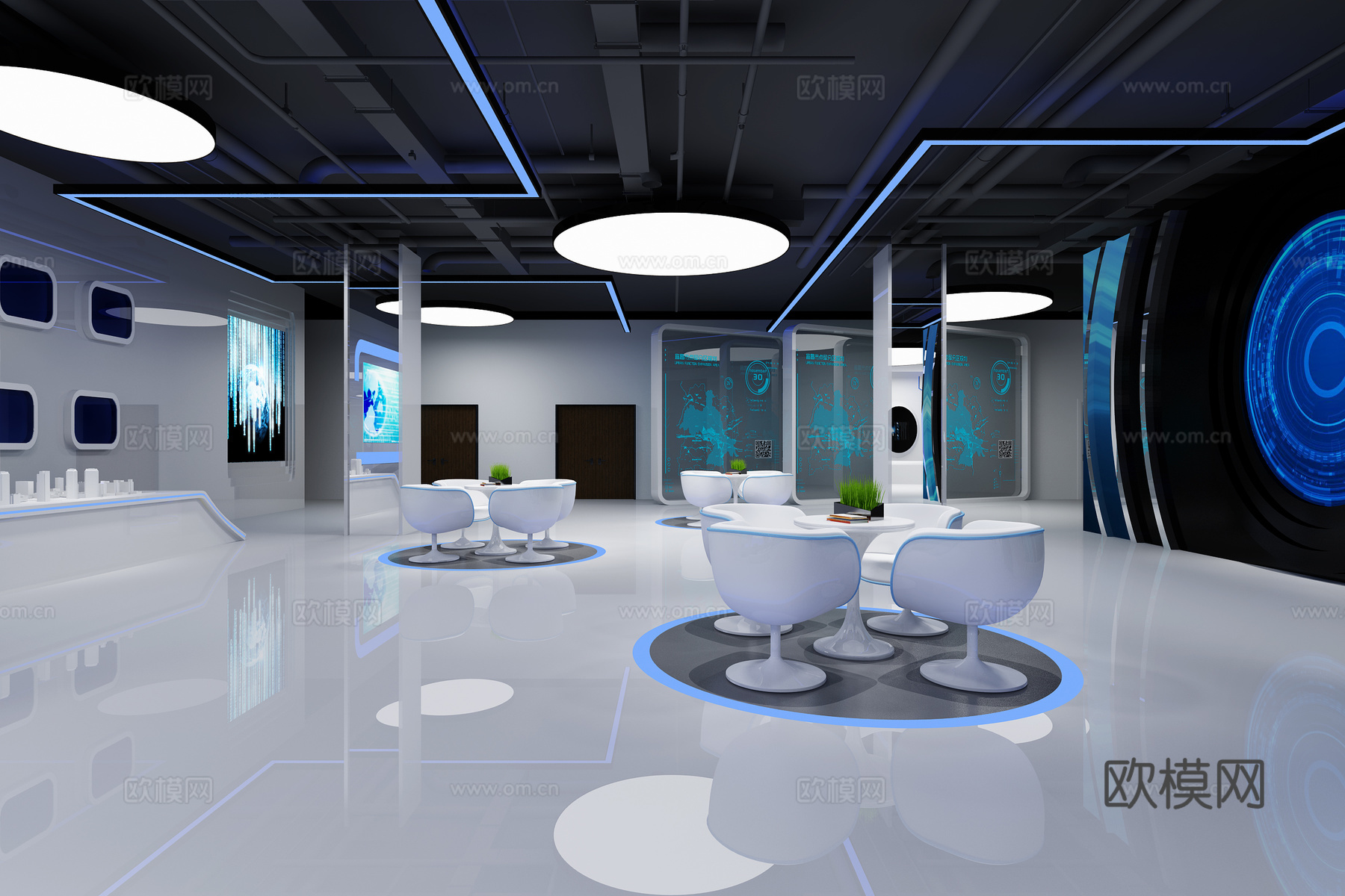科技汽车展厅3d模型