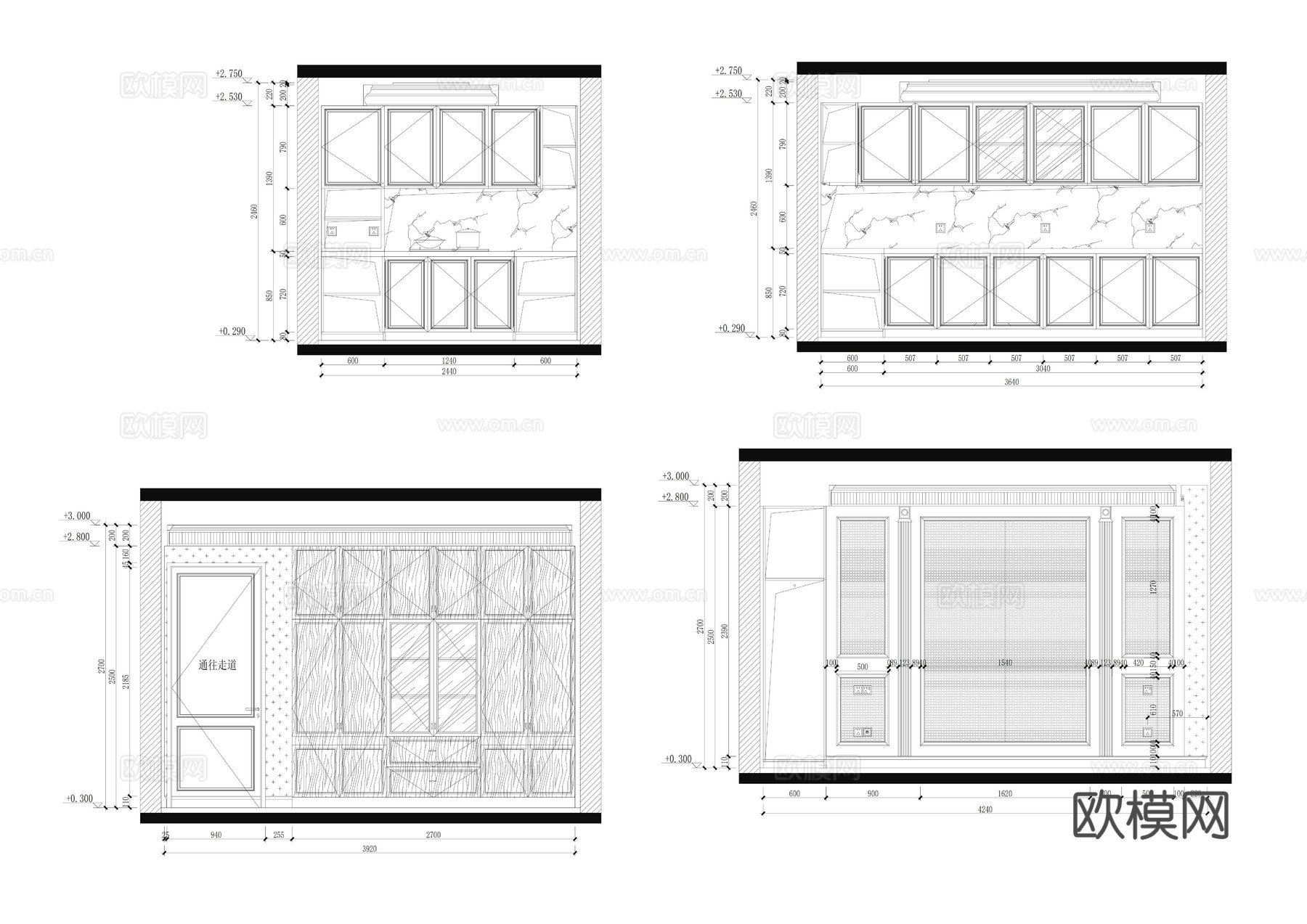 新中式建筑 庭院 室内家装 平面图 立面图 节点详图 设计说cad施工图