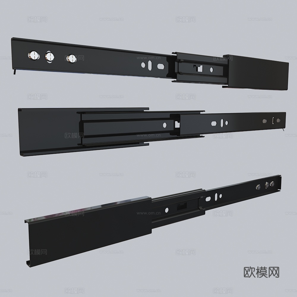 现代柜子滑轨导轨3d模型下载（渲染图1）