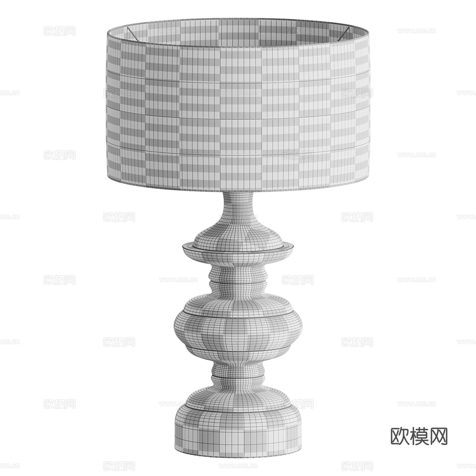 中古风台灯3d模型下载（渲染图3）