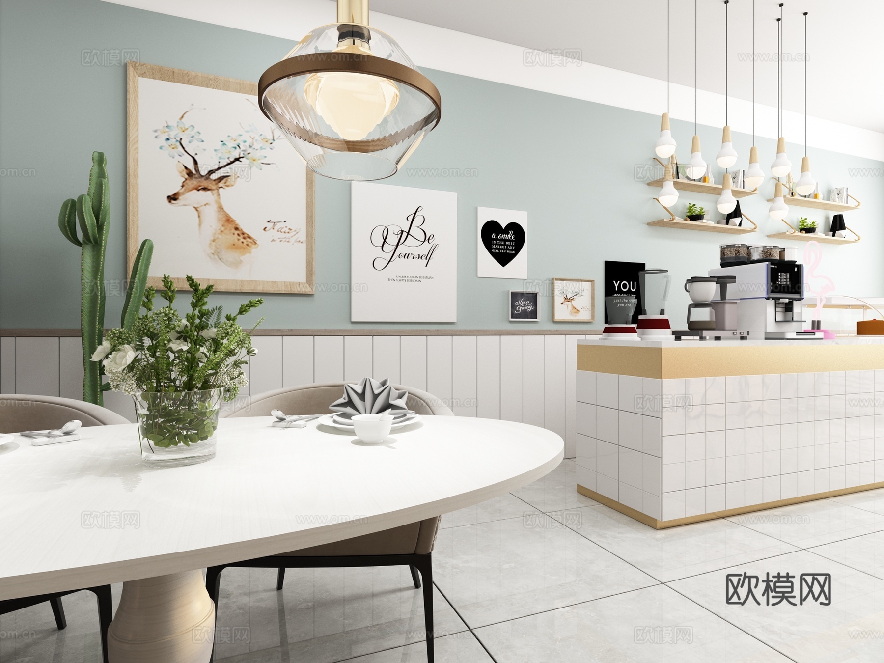 北欧重庆奶茶甜品店3d模型下载（渲染图3）