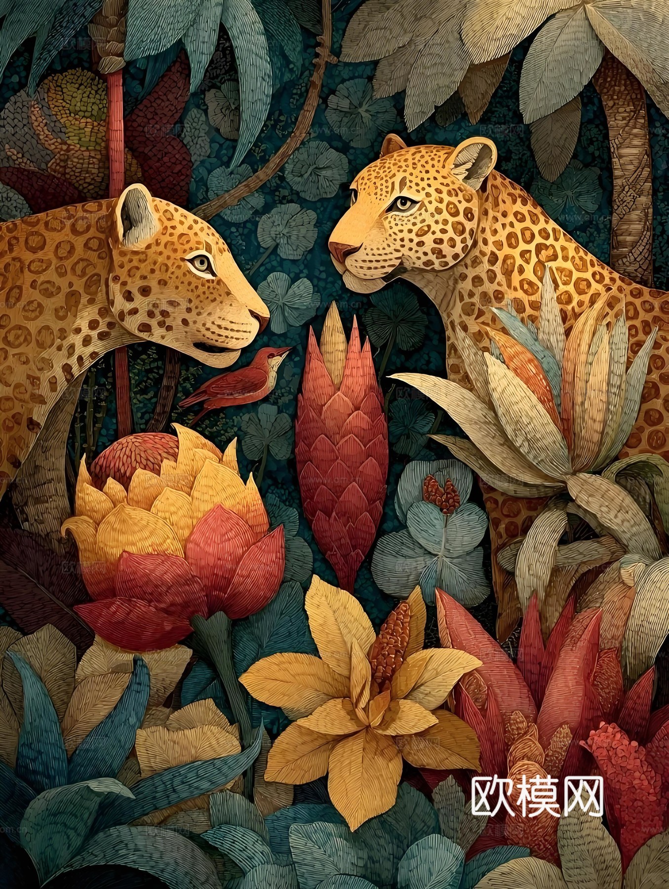 豹子挂画画芯