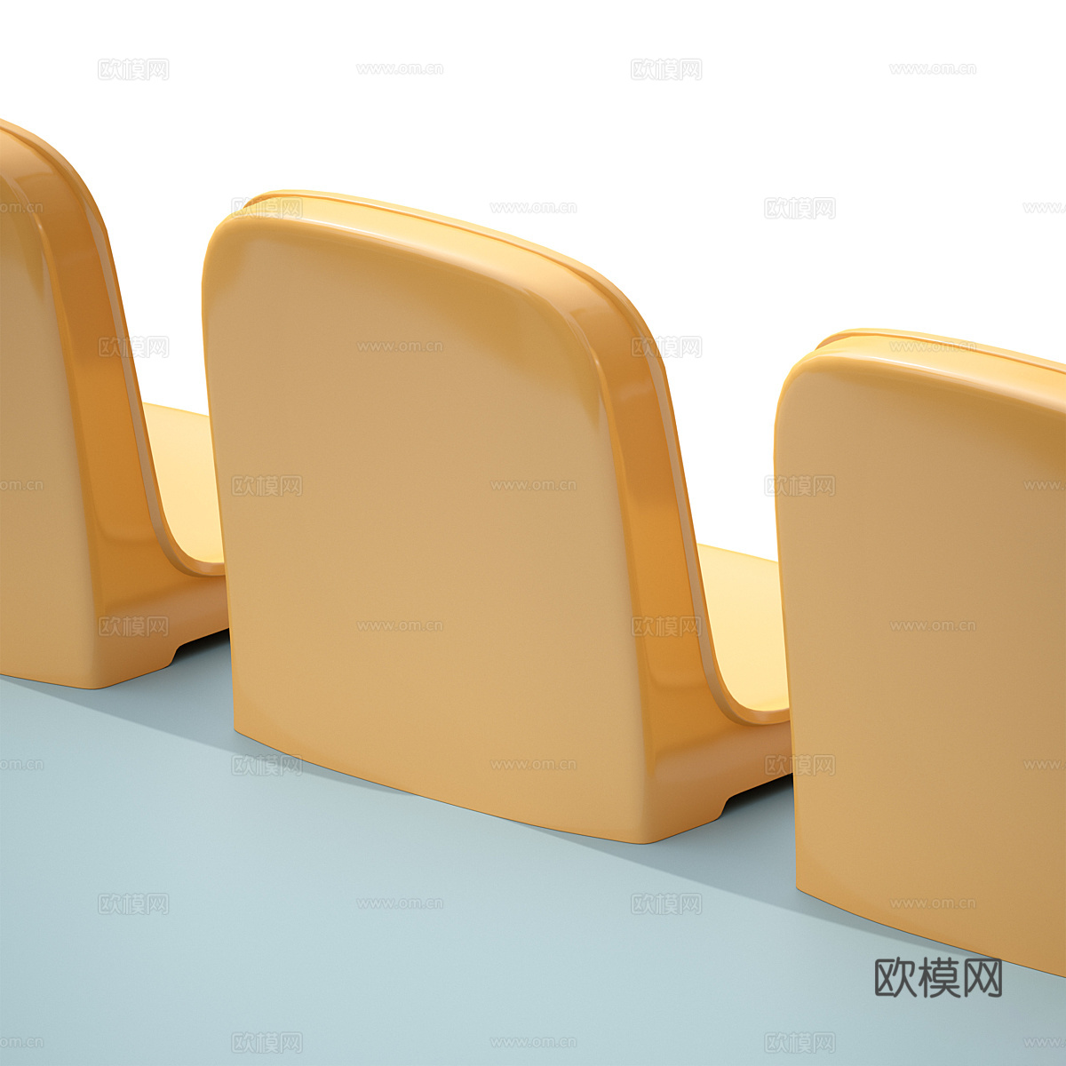 现代看台椅 塑料椅3d模型下载（渲染图3）