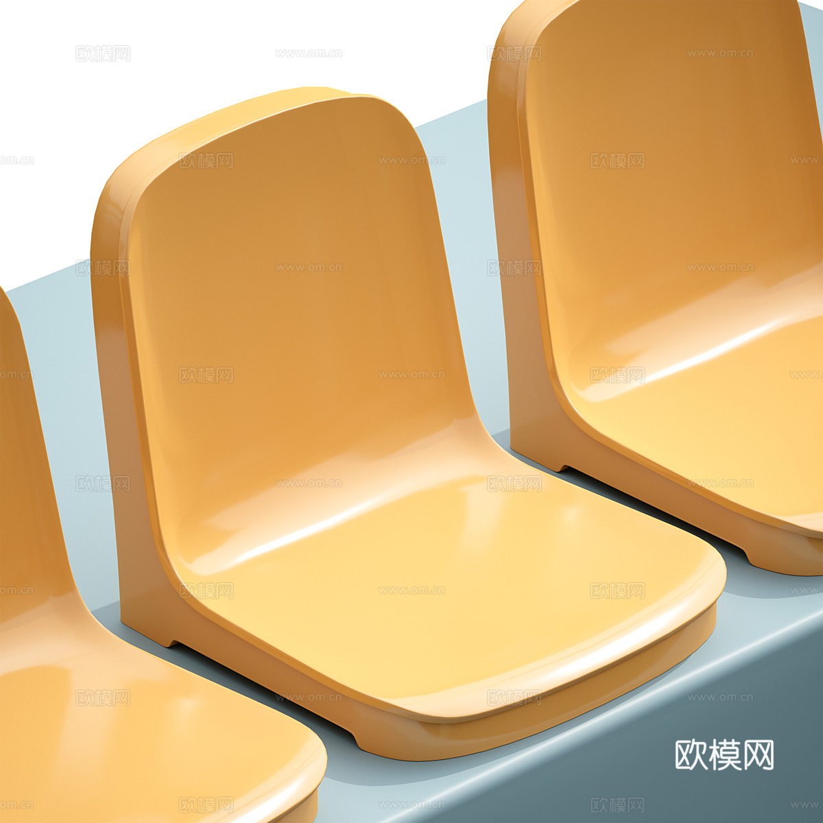 现代看台椅 塑料椅3d模型下载（渲染图2）
