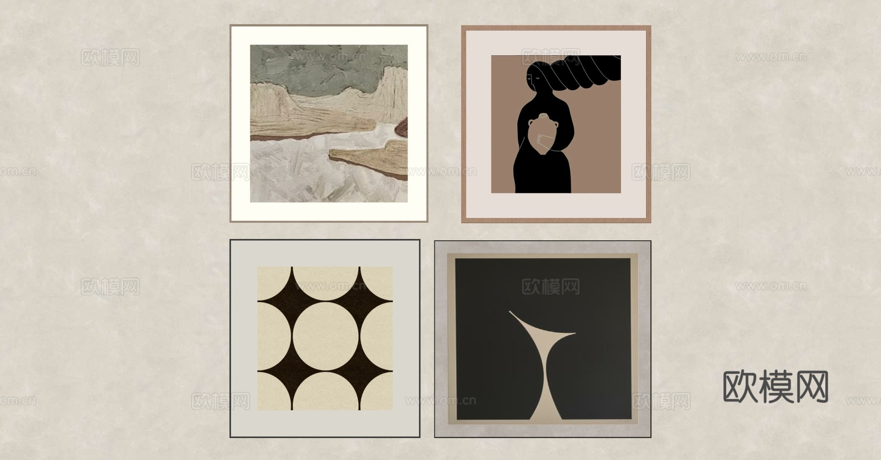 中古风装饰挂画su模型