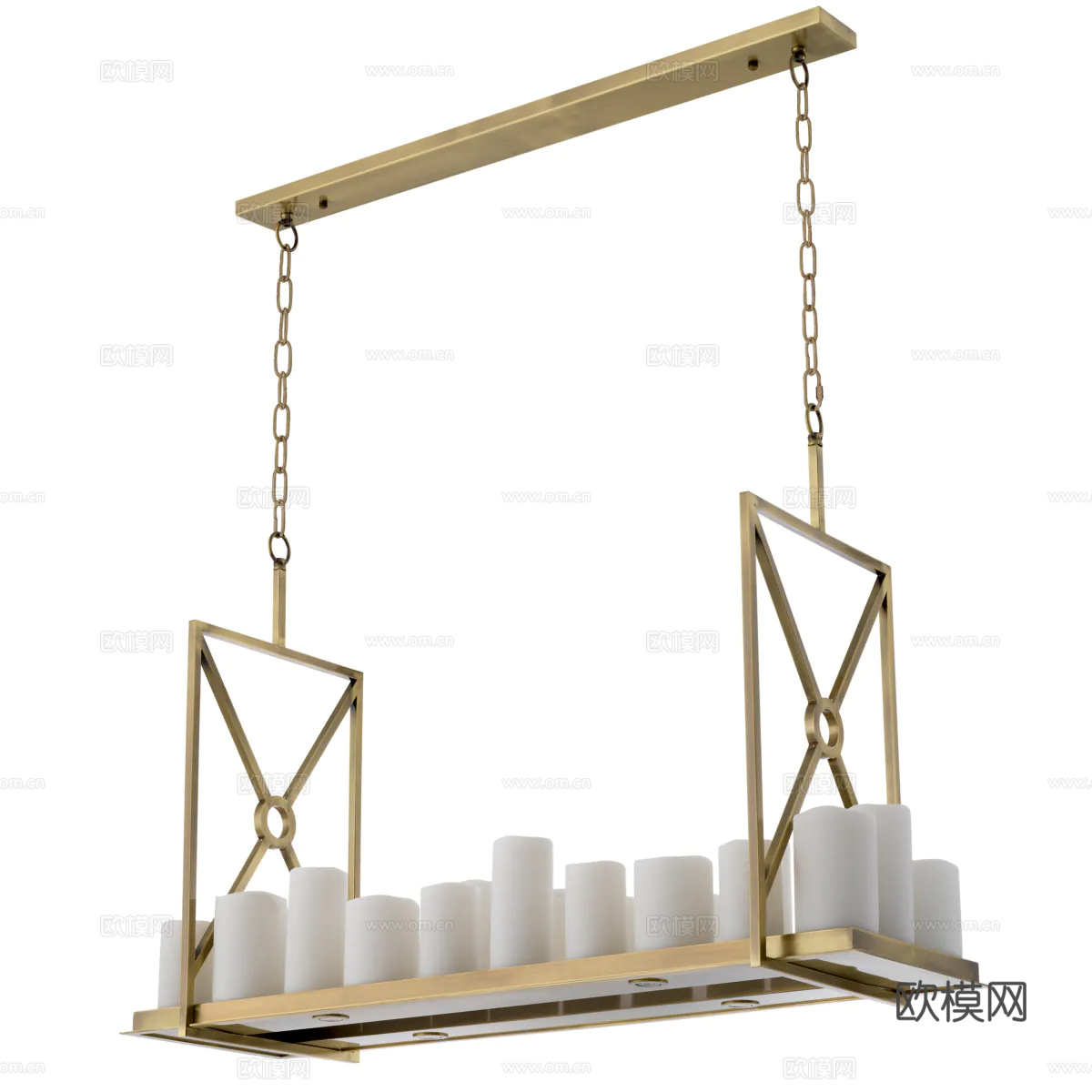 ELCHHOLTZ 中古风烛台吊灯3d模型下载（渲染图2）