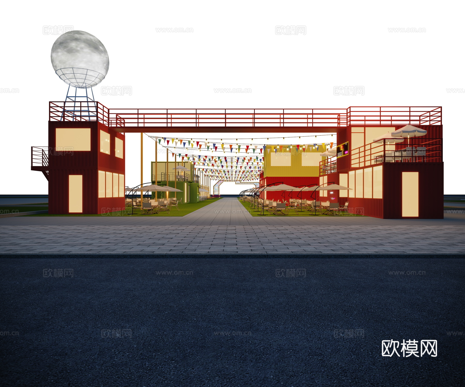 烧烤夜市露营3d模型