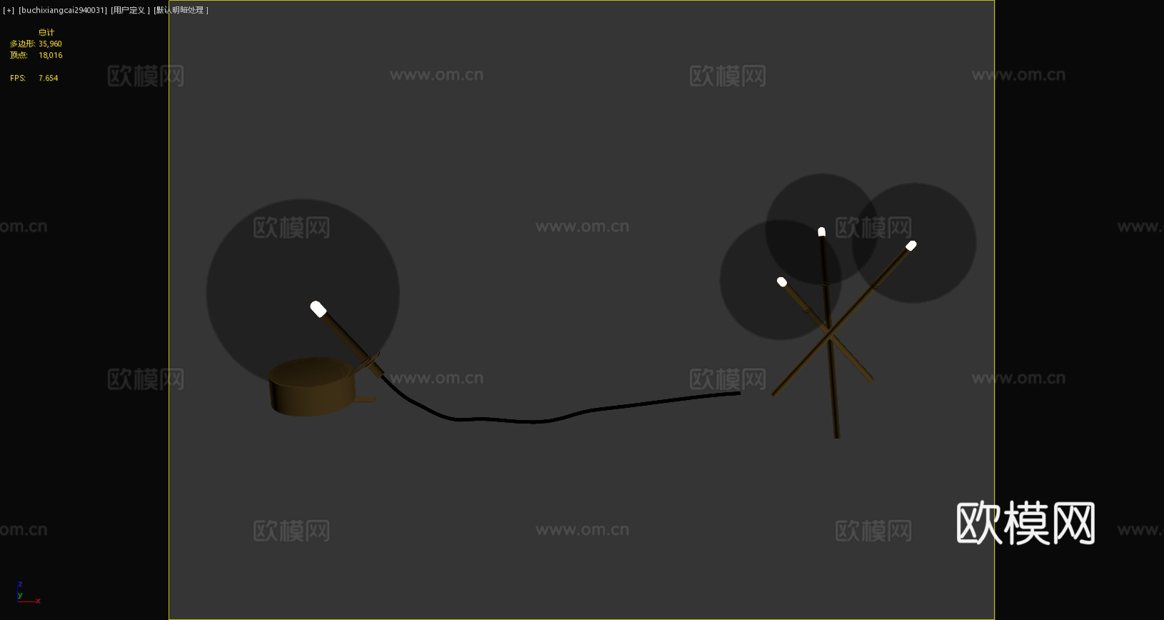 台灯 现代台灯 玻璃台灯 金属台灯 简约台灯3d模型