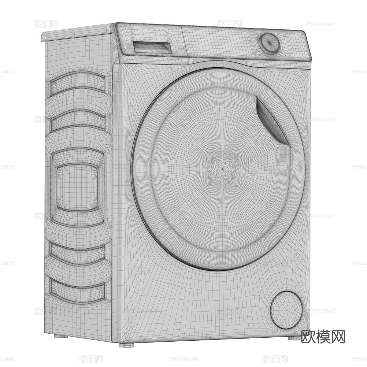 海尔洗衣机 烘干机3d模型下载（渲染图2）