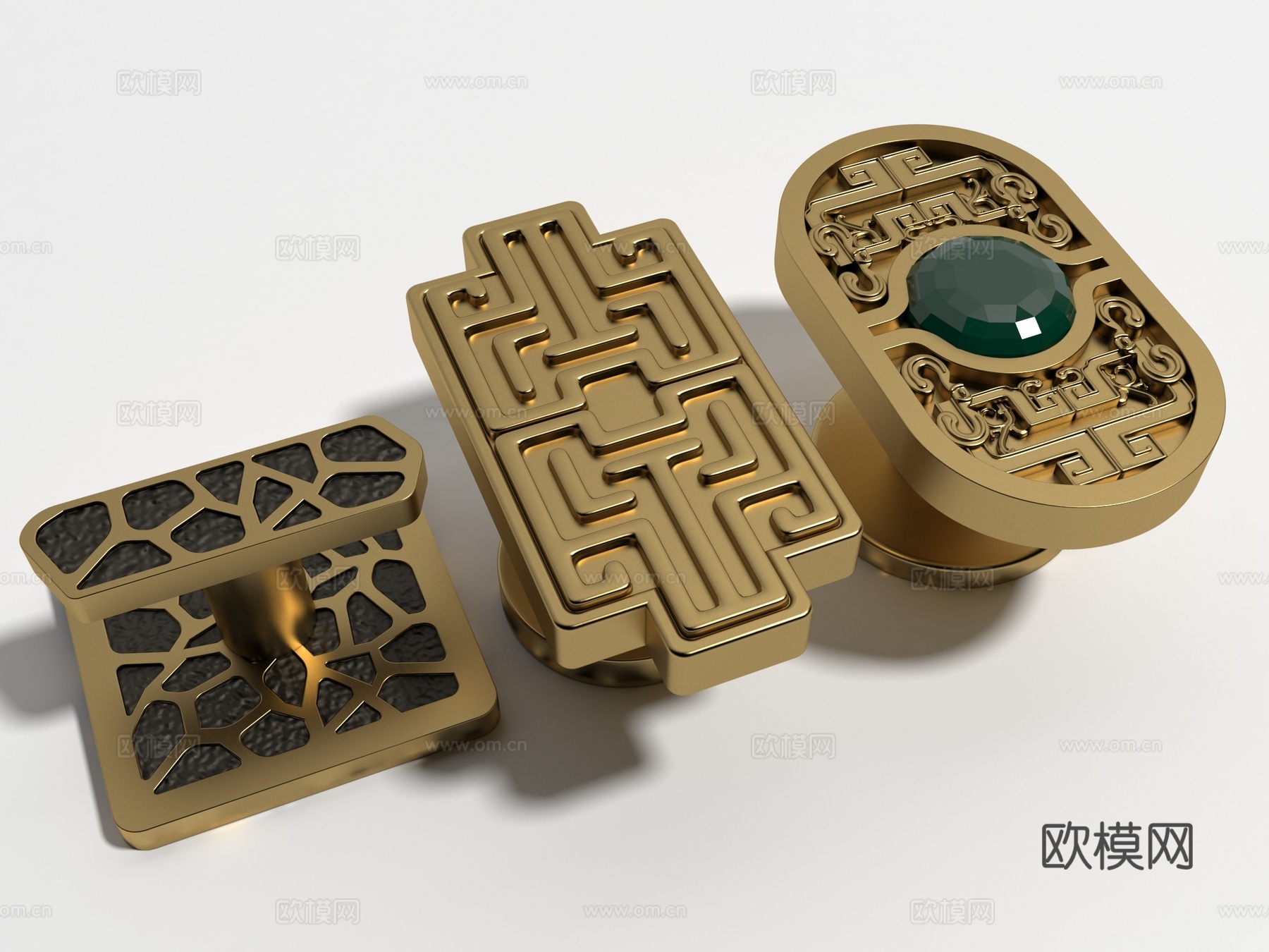 新中式风格把手3d模型